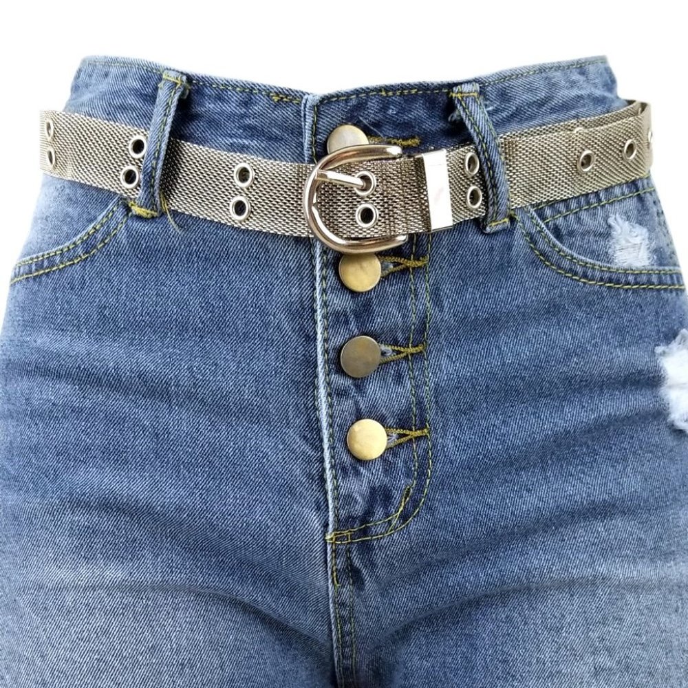 90s Vintage Grommet Mesh Belt - Picture 3 of 5